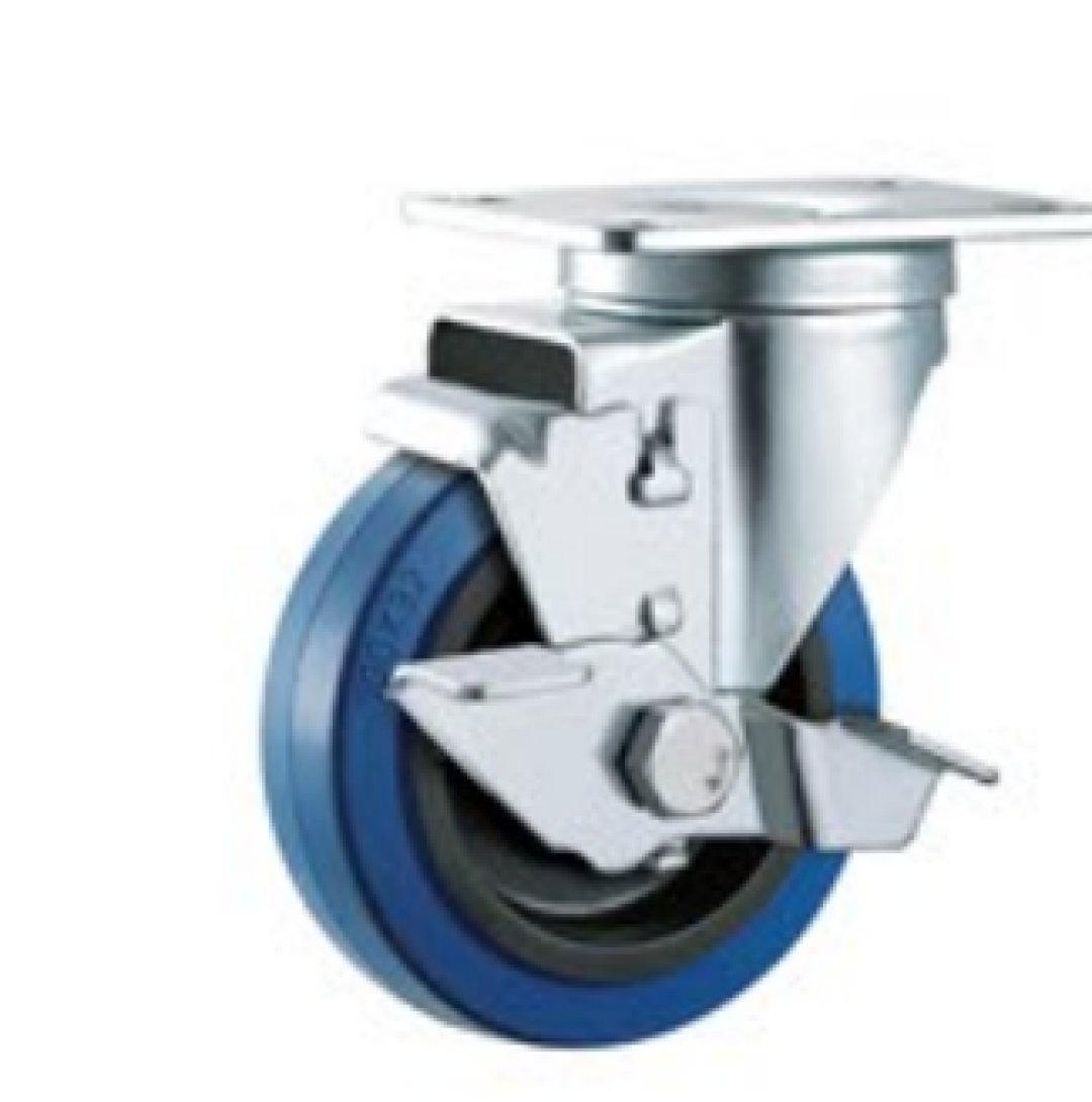 Elastic Rubber Caster,Double Bal Bearing.Roller Bearing is Available