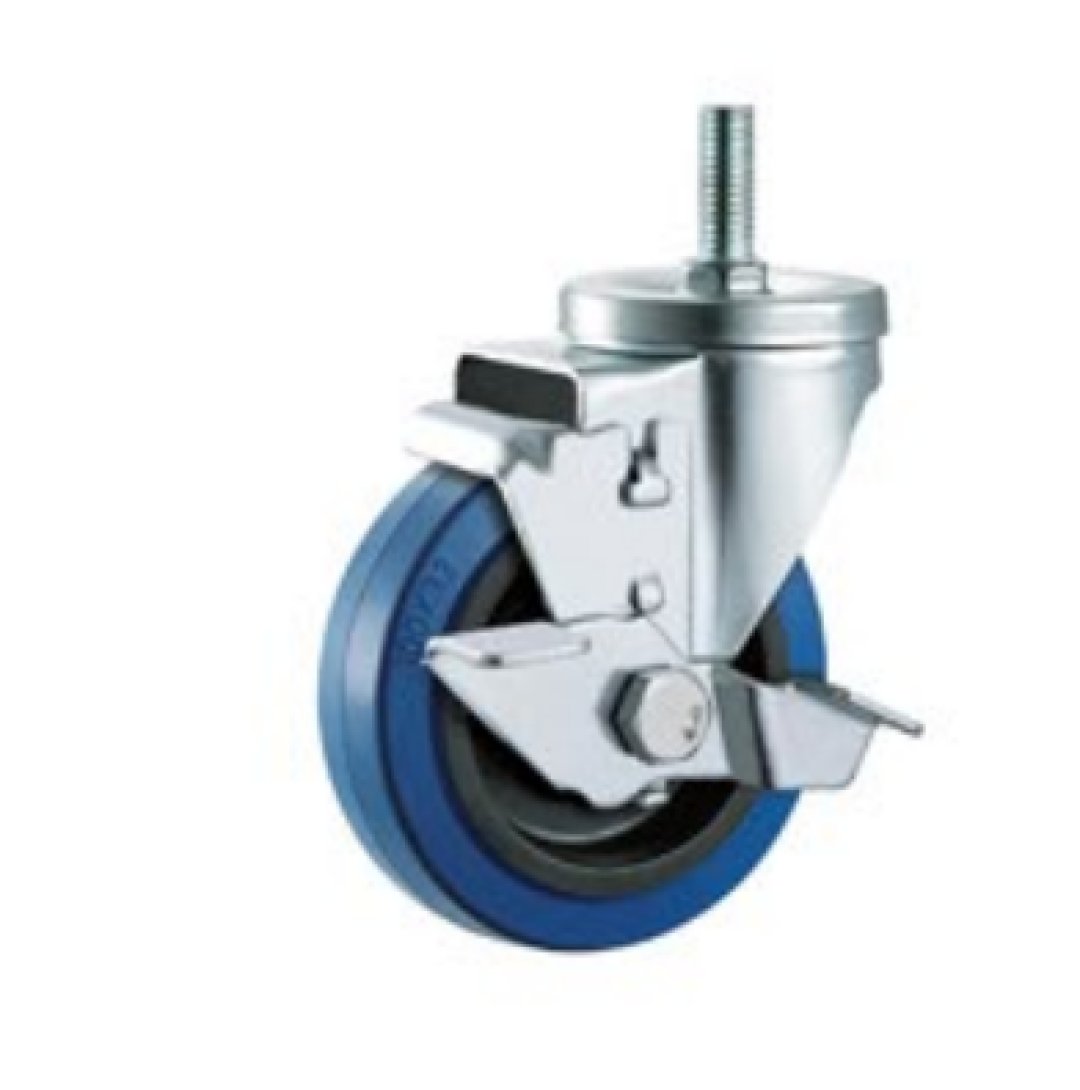 Elastic Rubber Caster,Double Bal Bearing.Roller Bearing is Available