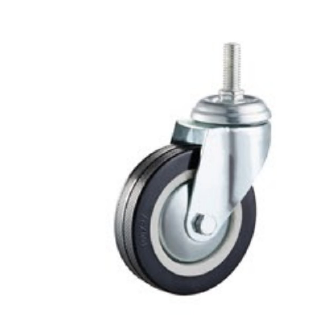 Black  Rubber  Caster, Plain  Bearing 