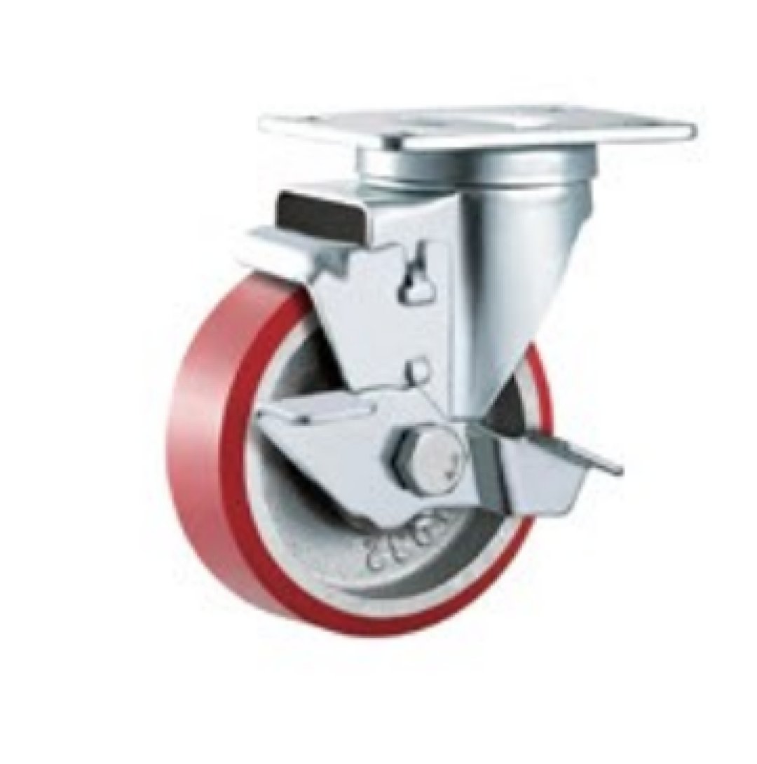 Double  BallBearing  Cast  Iron  PU  Caste r