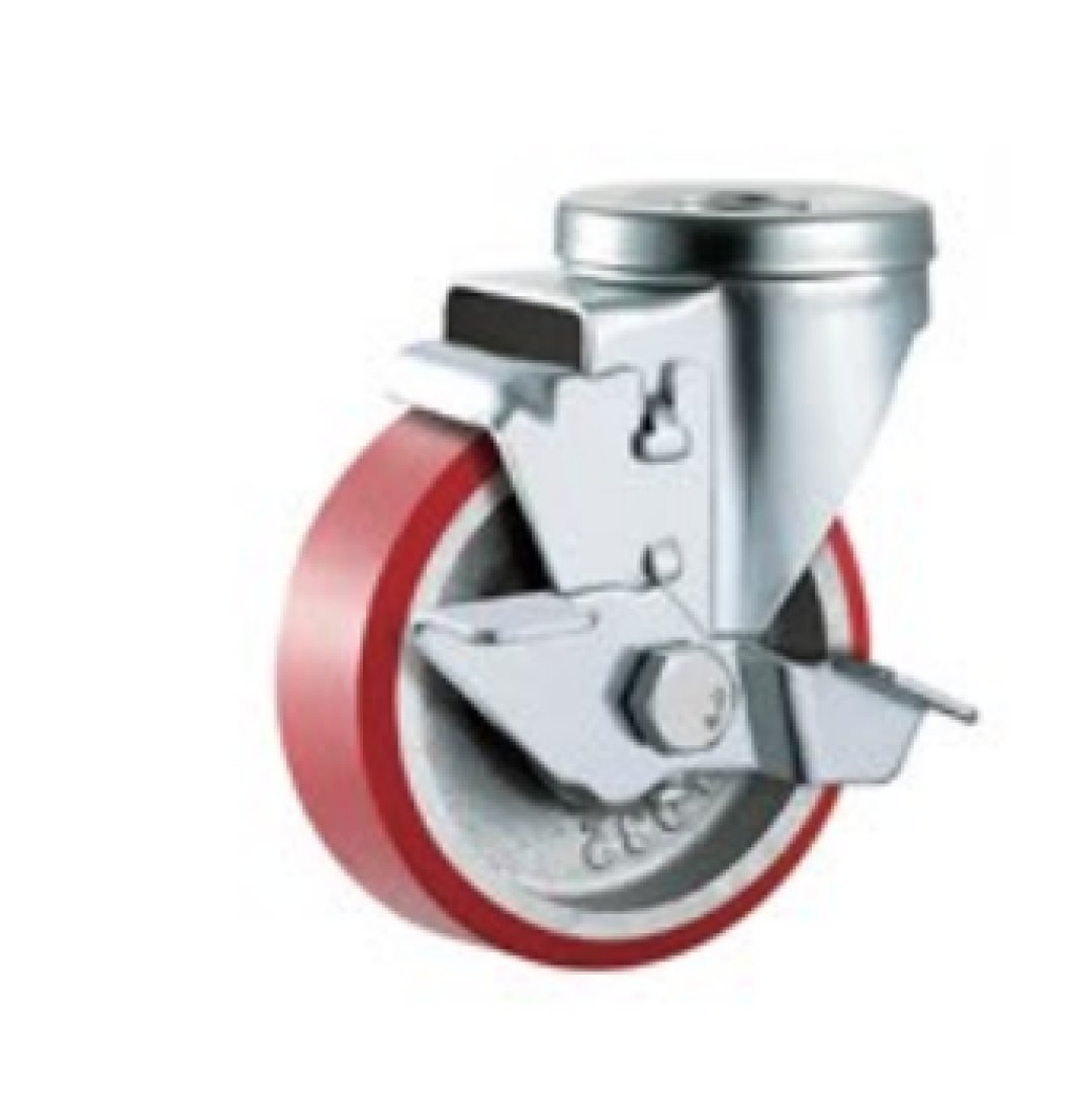 Double  BallBearing  Cast  Iron  PU  Caste r