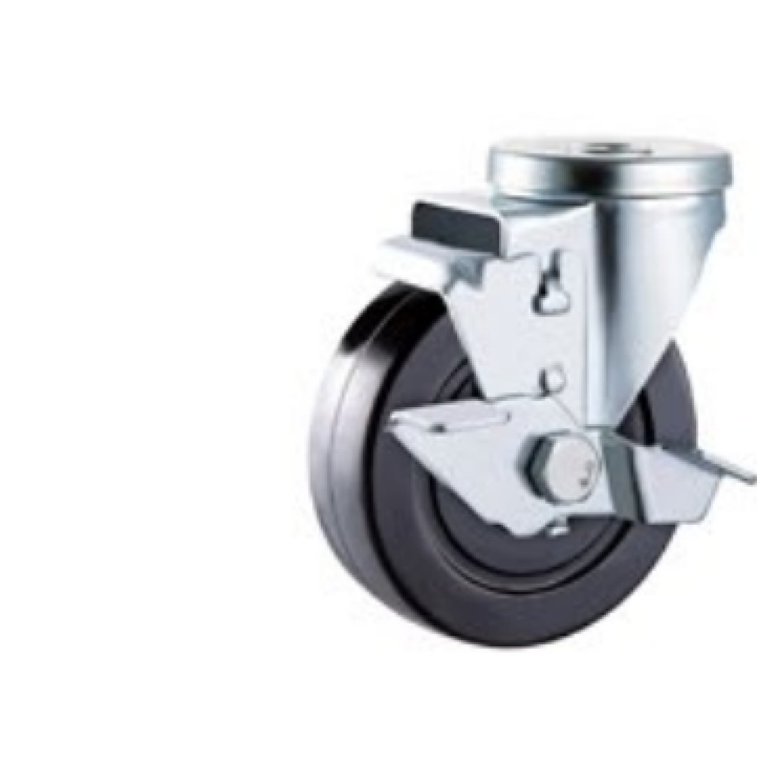 Double  Ball Bearing  Black  Rubber  Caste r