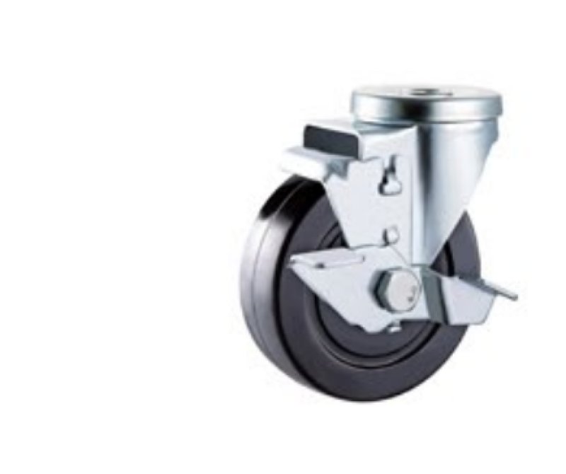 Double  Ball Bearing  Black  Rubber  Caste r