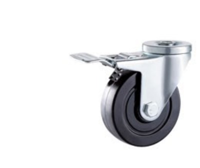 Double  Ball Bearing  Black  Rubber  Caste r