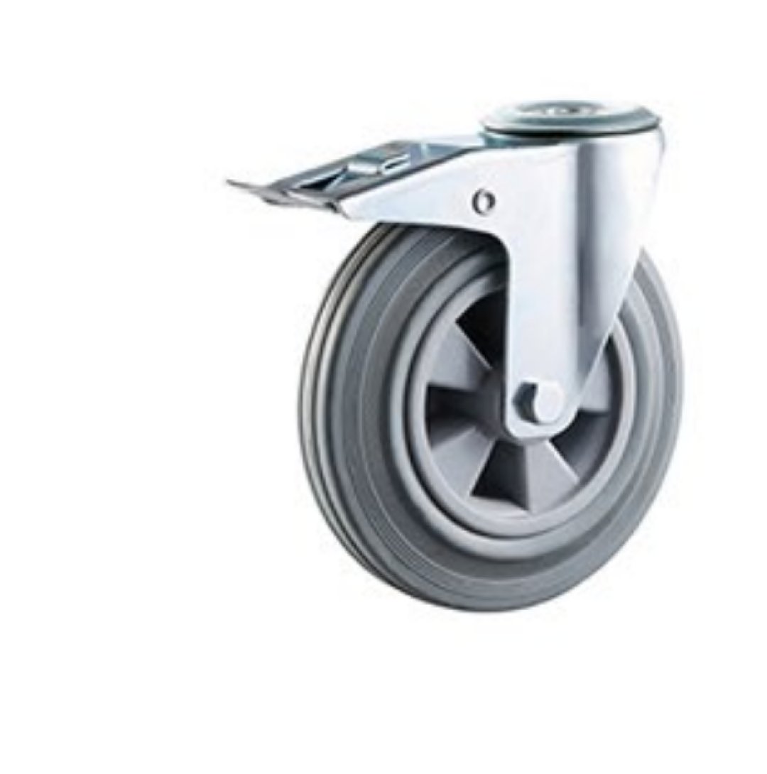 Gray  Rubber  Caster, Roller  Bearing