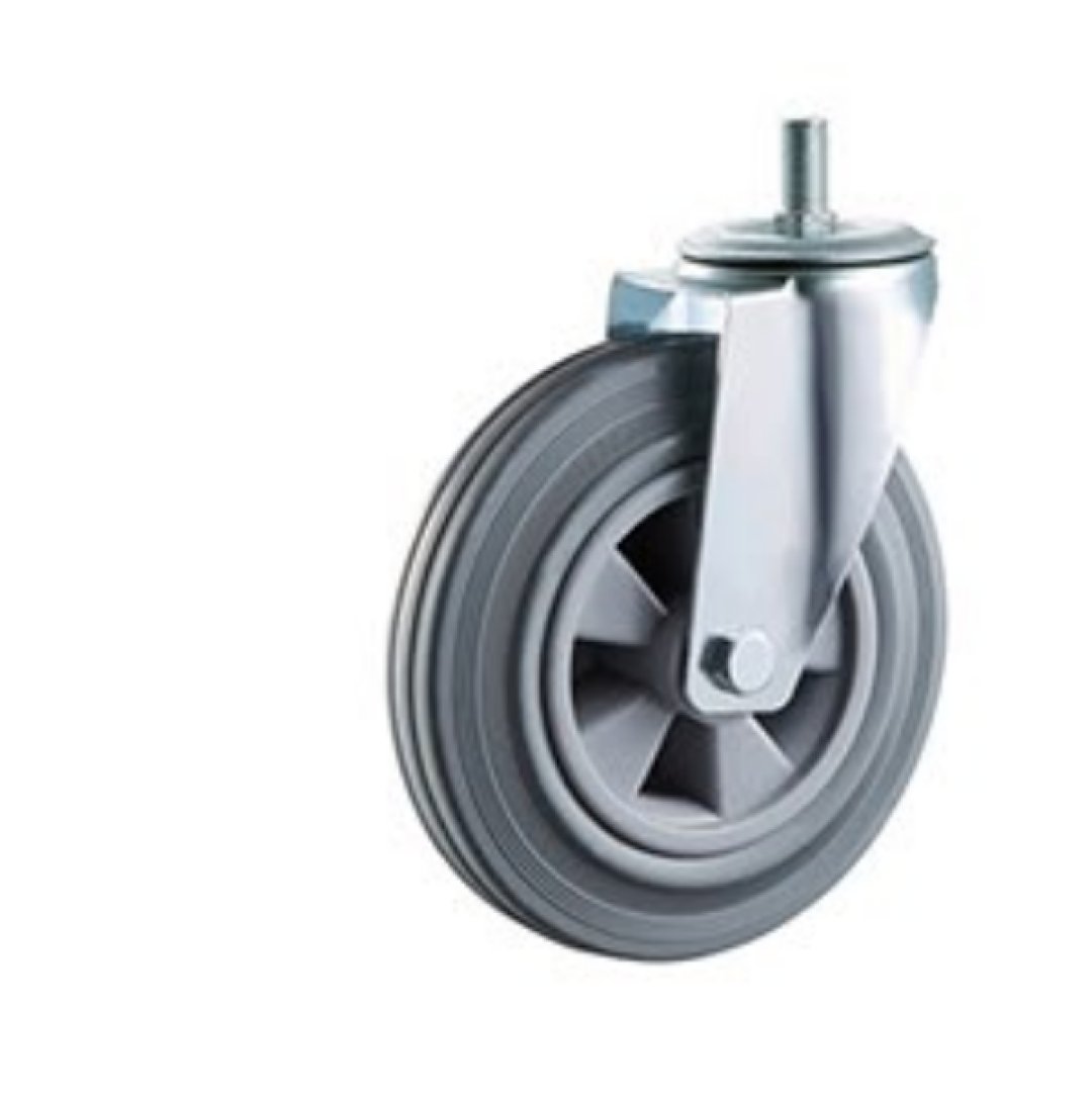 Gray  Rubber  Caster, Roller  Bearing
