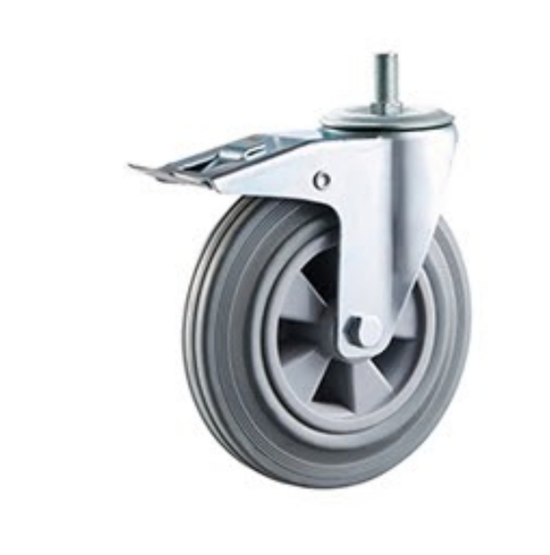 Gray  Rubber  Caster, Roller  Bearing