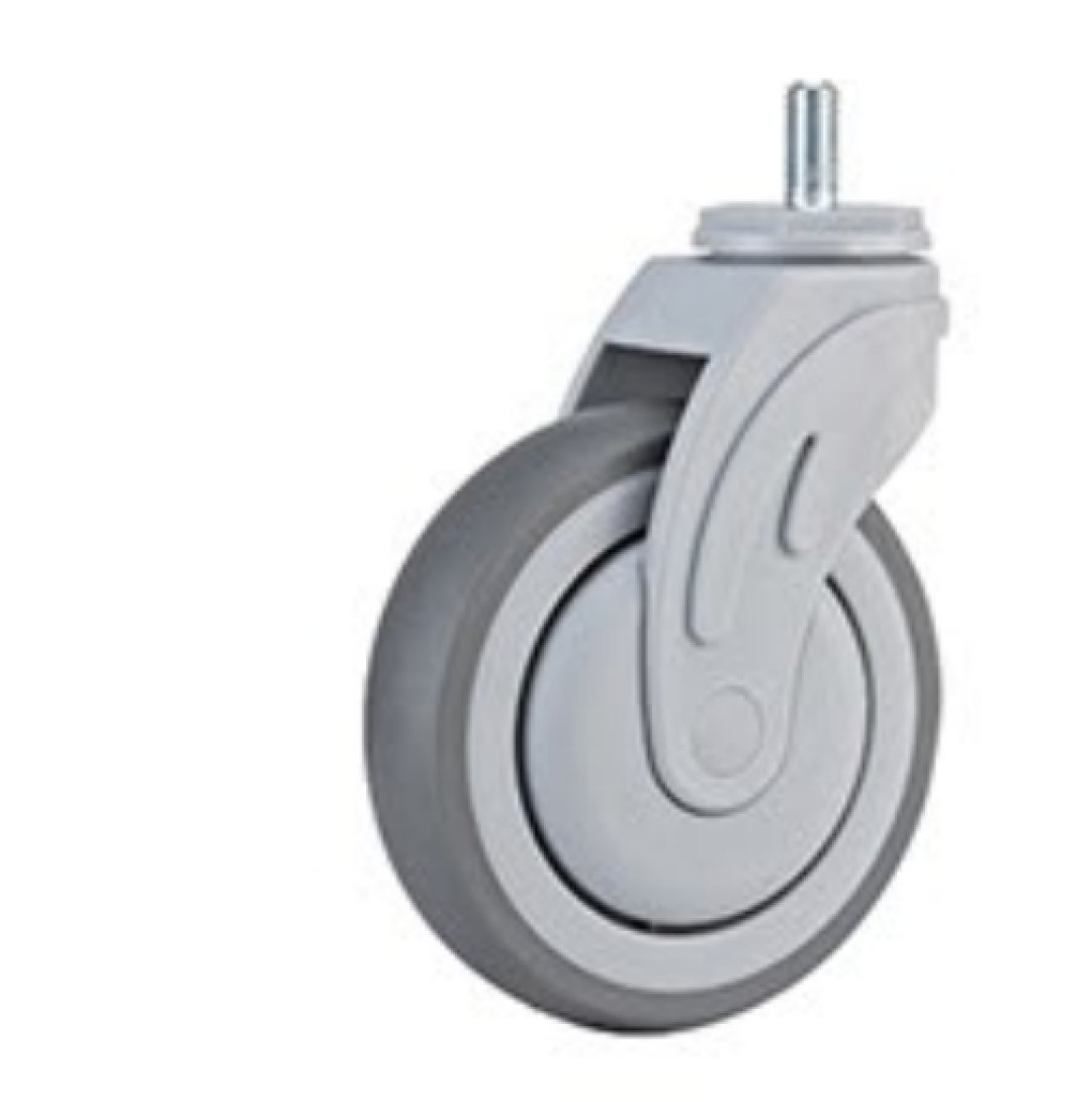 Single Ball Bearing Plastic Medical TPR Caster,Nylon Yoke