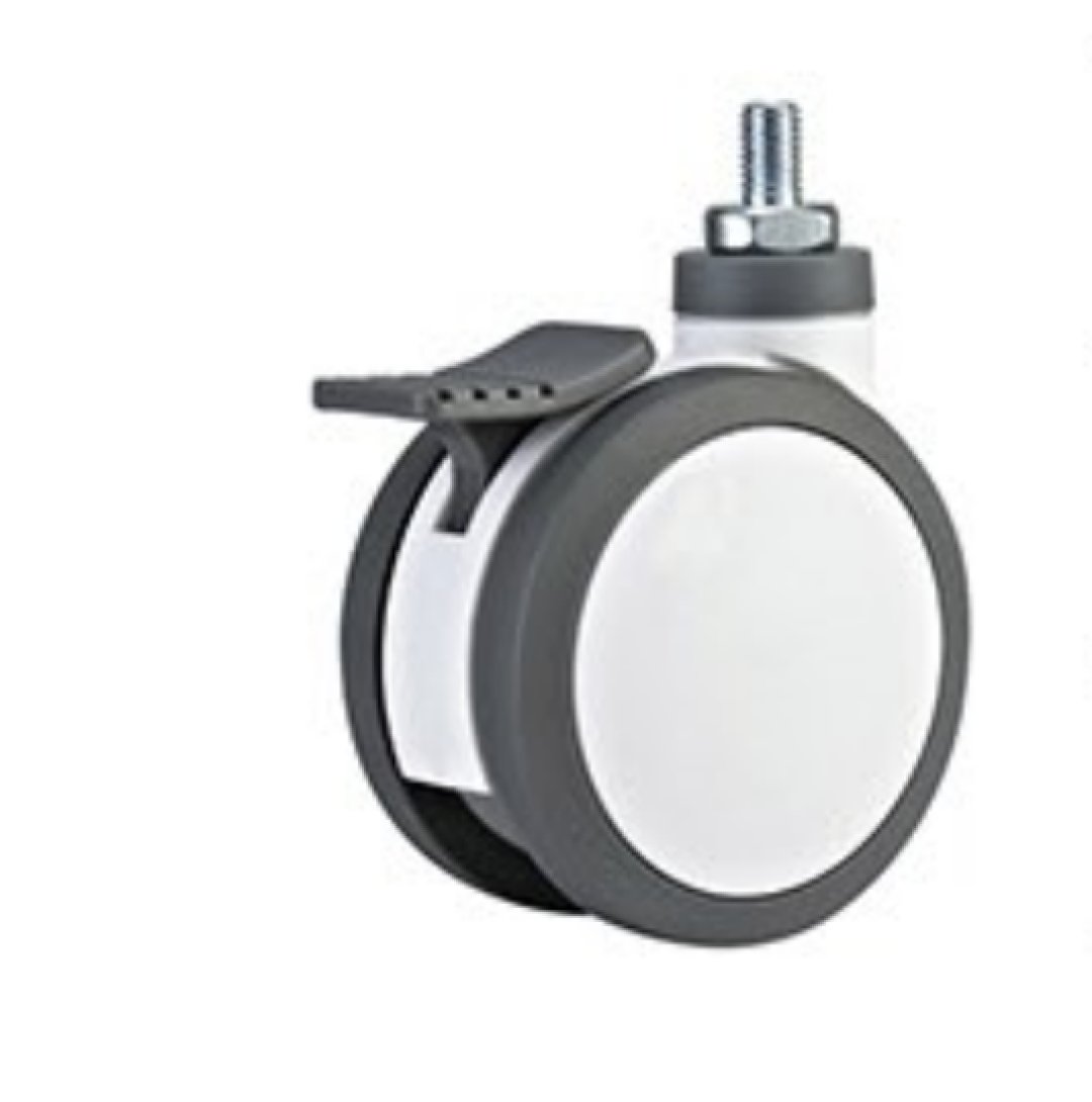 Deling Plastic TPR Twin Wheels Medical Caster