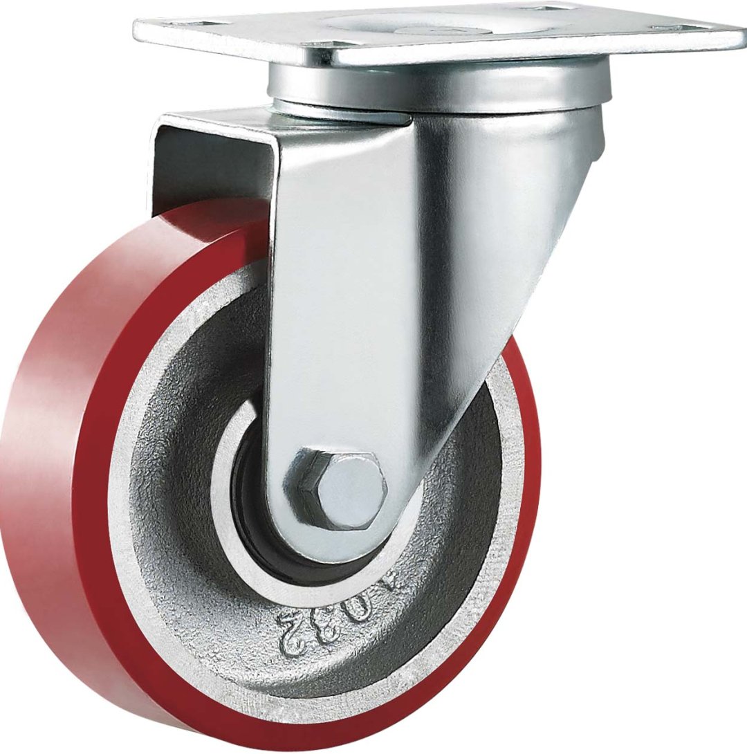 Double  BallBearing  Cast  Iron  PU  Caste r