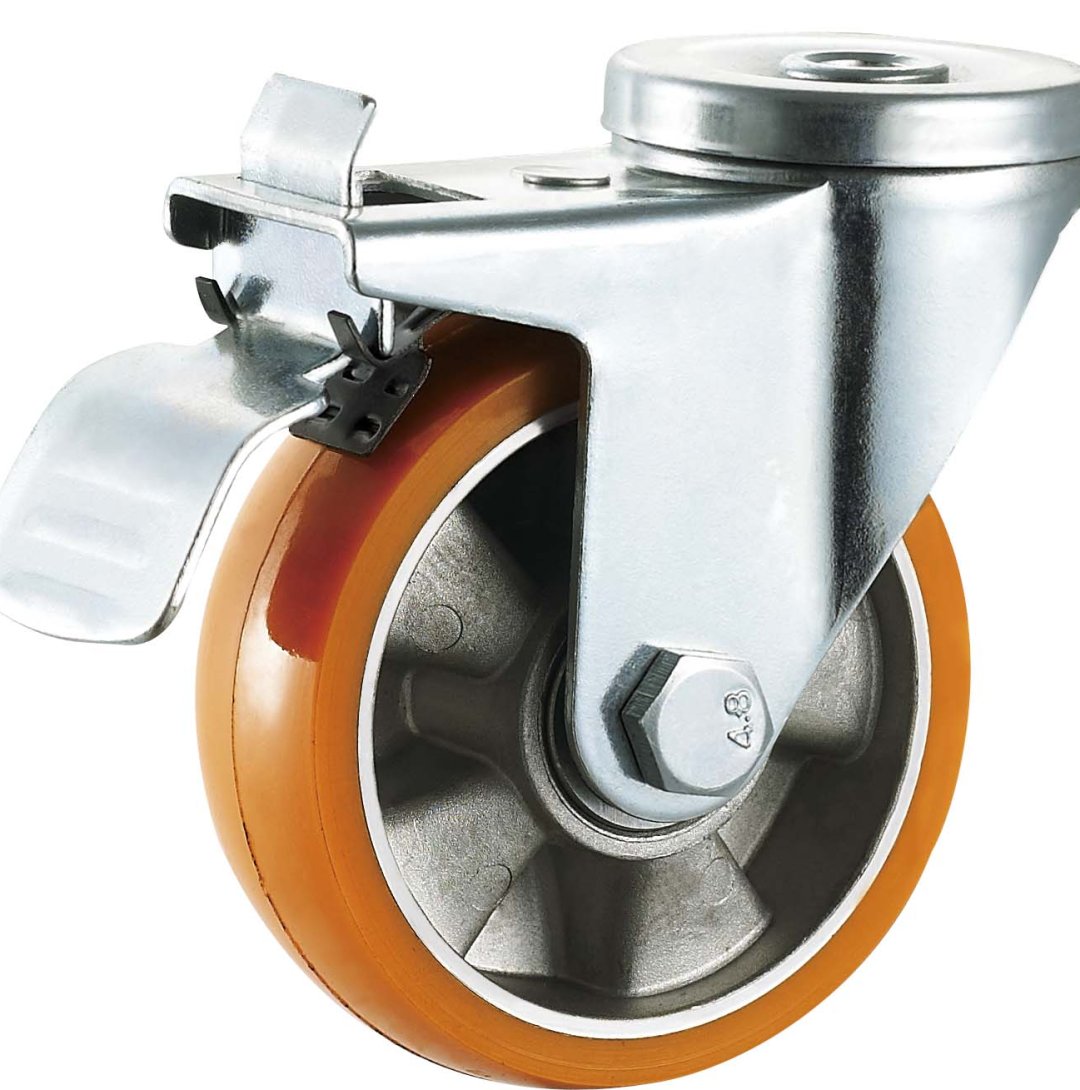 Double BallBearing PU Caster,Alumium Core