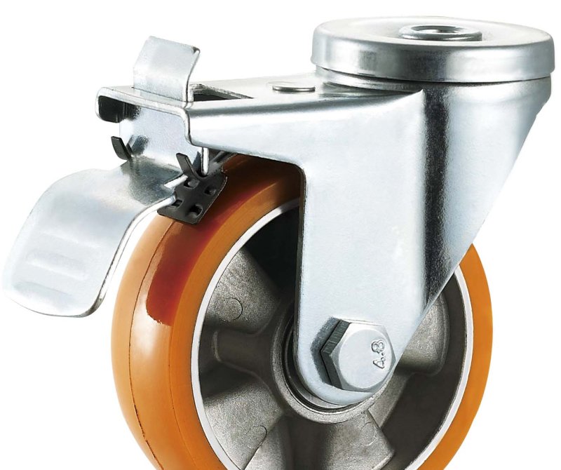 Double BallBearing PU Caster,Alumium Core