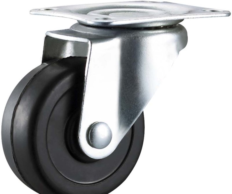 Double  Ball Bearing  Black  Rubber  Caste r