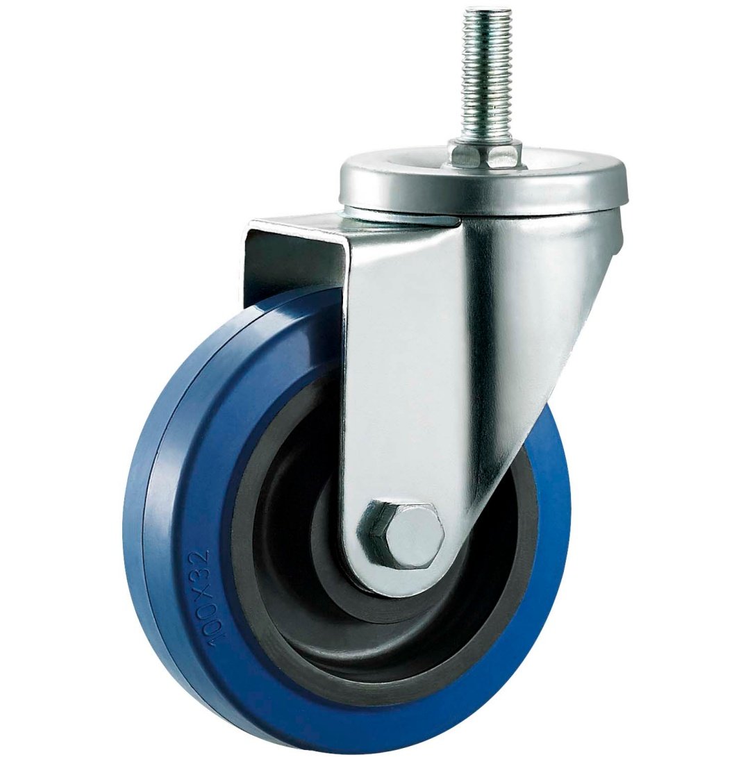 Elastic Rubber Caster,Double Bal Bearing.Roller Bearing is Available
