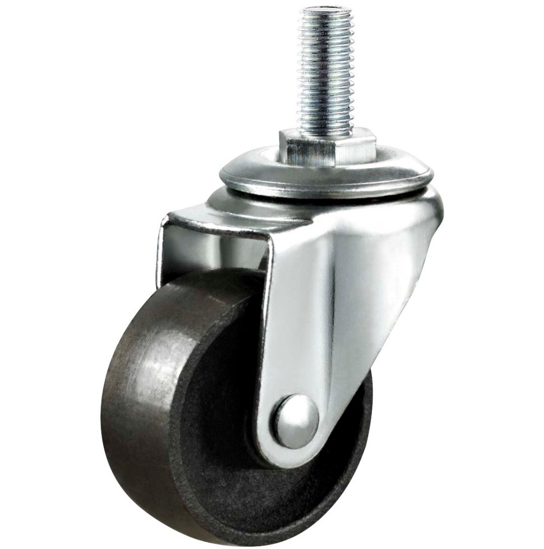 Double  Ball Bearing  Black  Rubber  Caste r