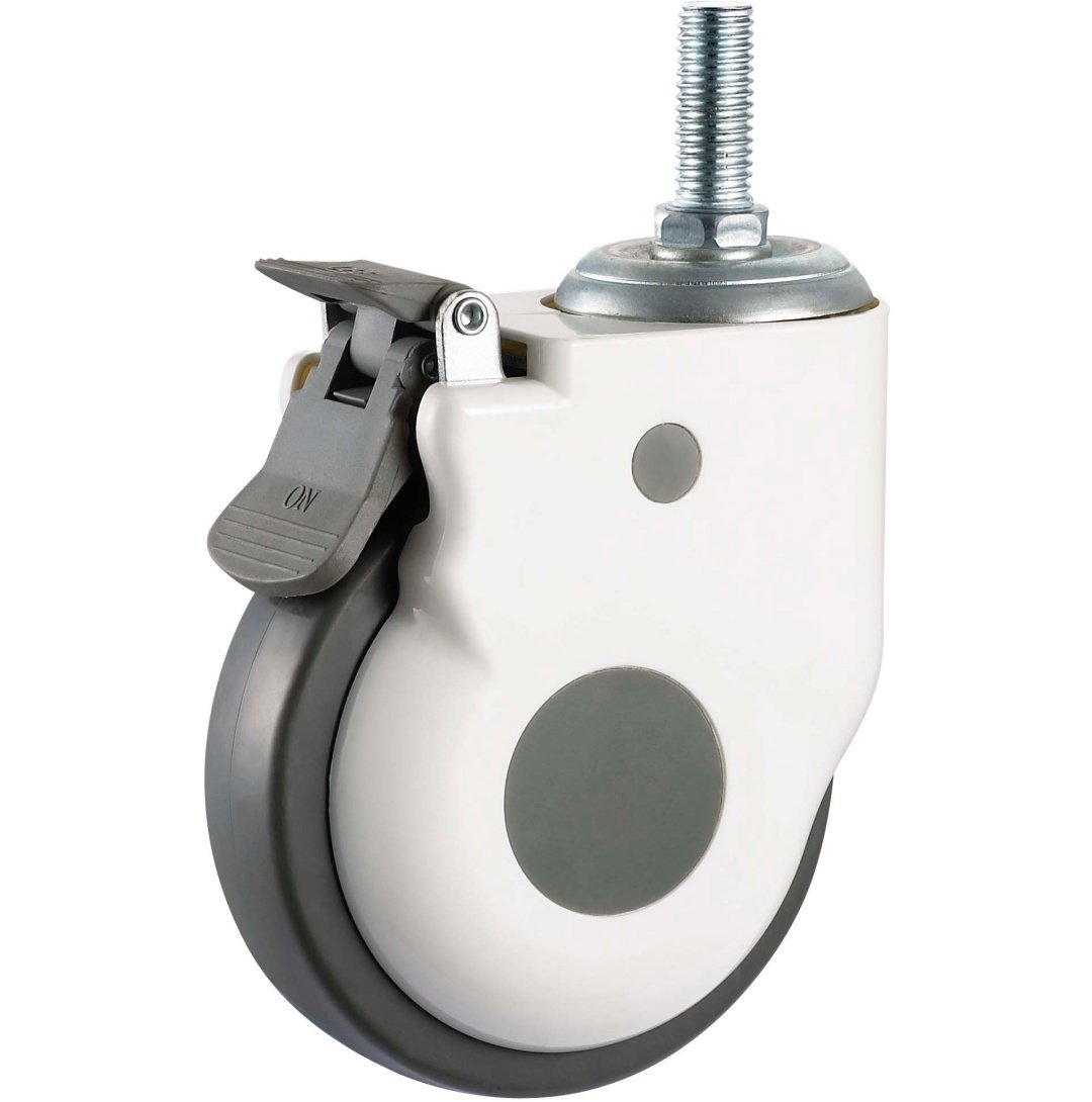 Single Ball Bearing Plastic Medical TPR Caster