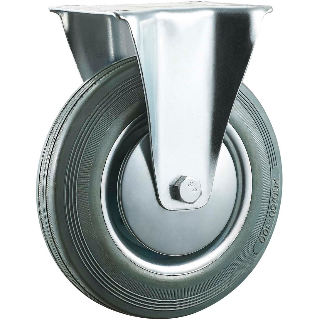 Gray  Rubber  Caster, Steel  Core,Roller  Bearing