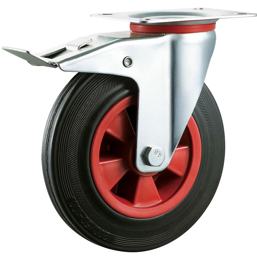 Black  Rubber  Caster, Roller  Bearing