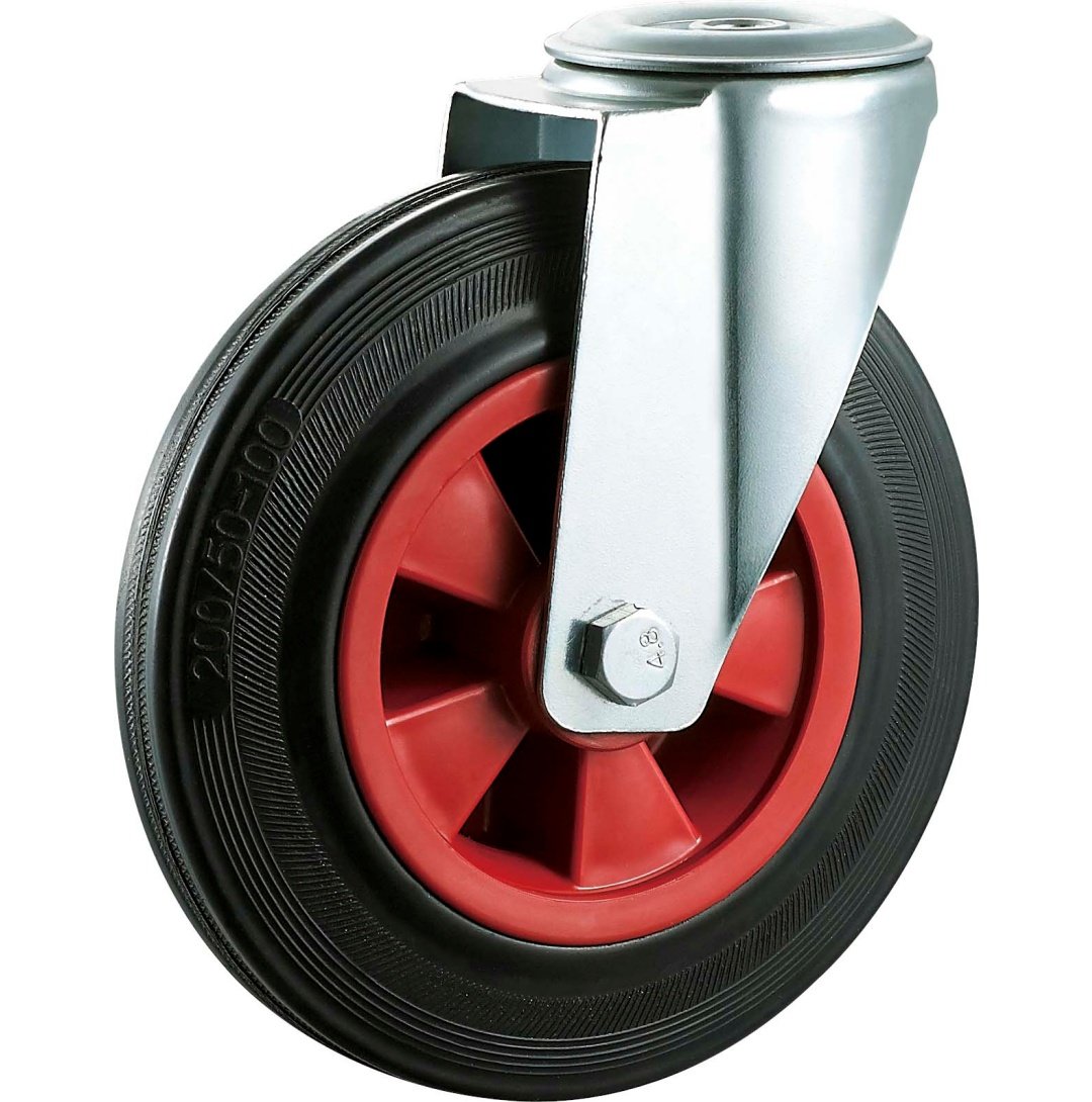 Black  Rubber  Caster, Roller  Bearing