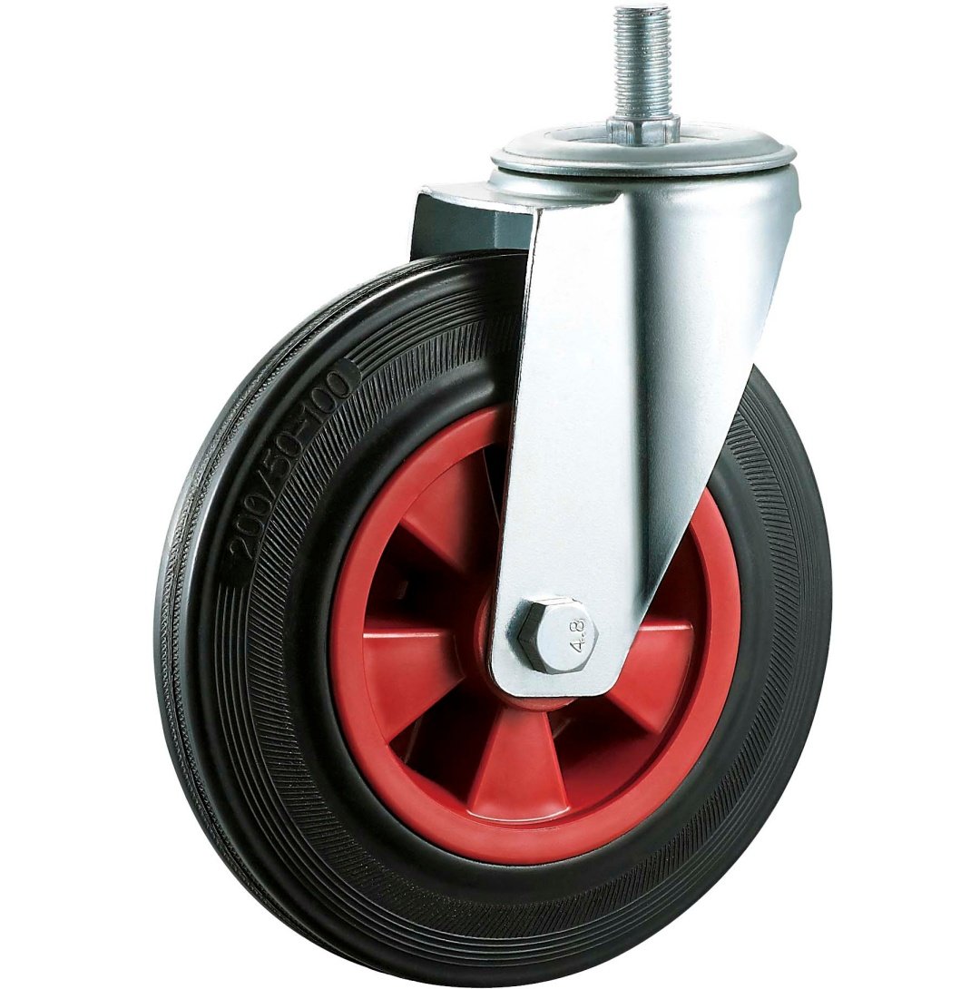 Black  Rubber  Caster, Roller  Bearing