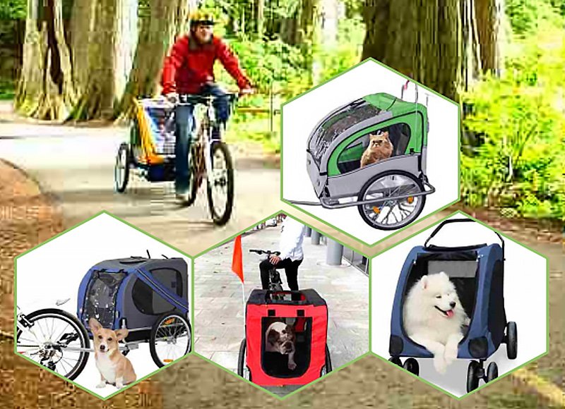Pet folding trailer  portable dog stroller  cat trolley